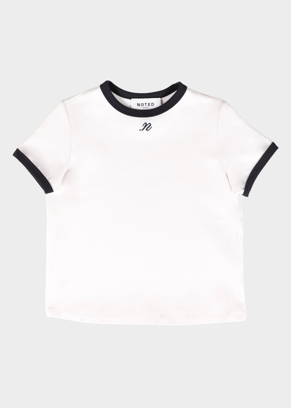 NOTED ANTWERP - DONNI TSHIRT SLIM WHITE/DR.BLUE