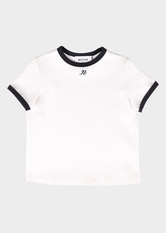 DONNI TSHIRT SLIM WHITE/DR.BLUE