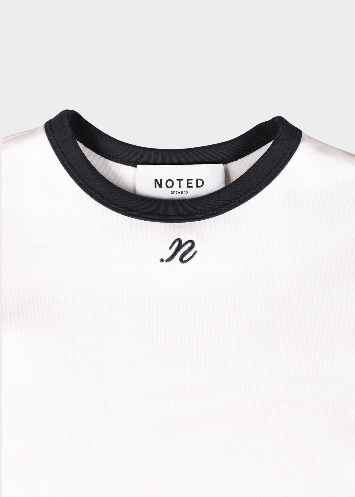 NOTED ANTWERP - DONNI TSHIRT SLIM WHITE/DR.BLUE