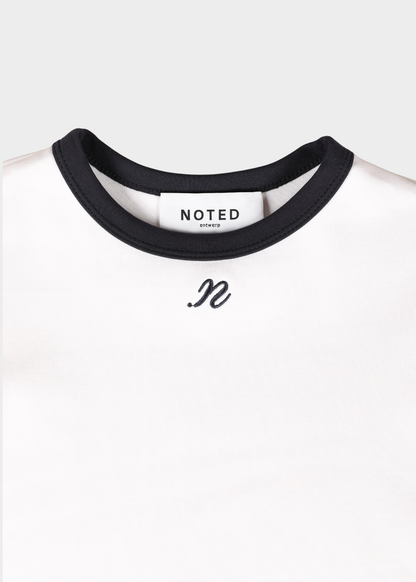 NOTED ANTWERP - DONNI TSHIRT SLIM WHITE/DR.BLUE