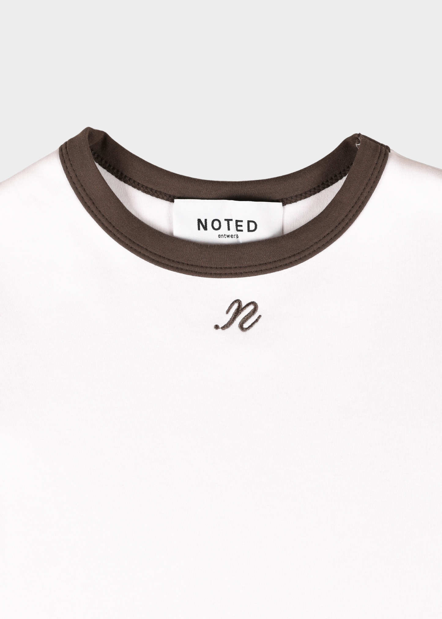NOTED ANTWERP - DONNI TSHIRT SLIM WHITE/KHAKI