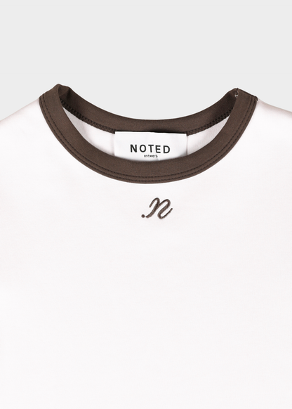 NOTED ANTWERP - DONNI TSHIRT SLIM WHITE/KHAKI