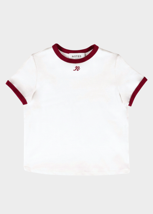DONNI TSHIRT SLIM WHITE/BORD