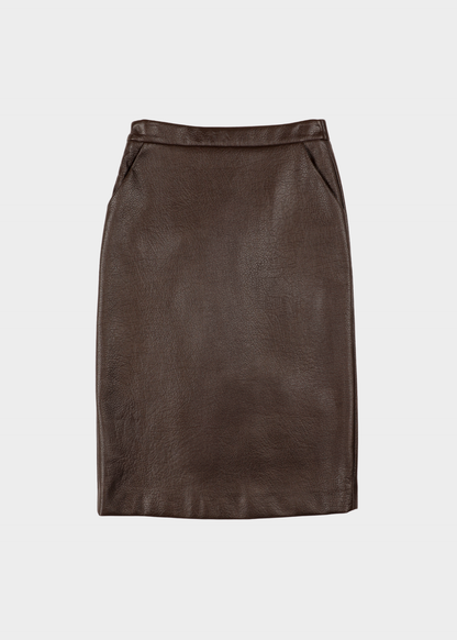 NOTED ANTWERP - DULA SKIRT F.LEATHER BROWN