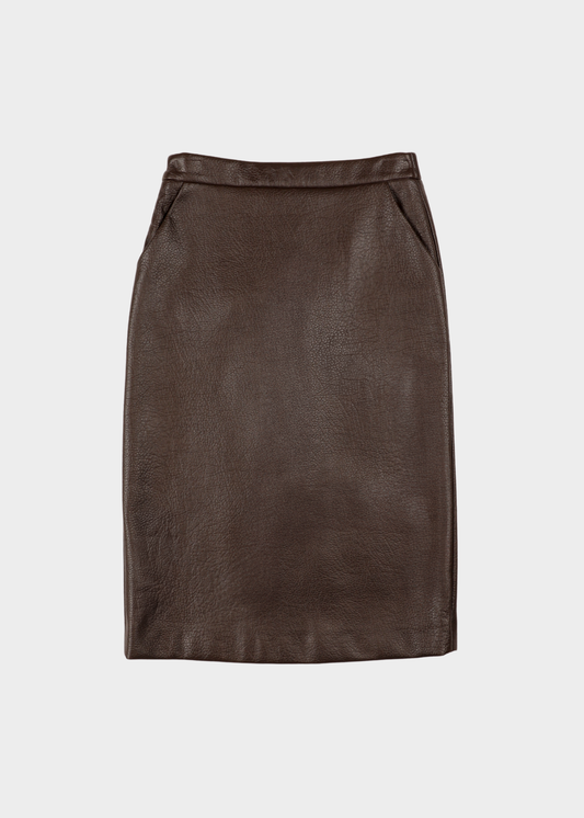 DULA SKIRT F.LEATHER BROWN