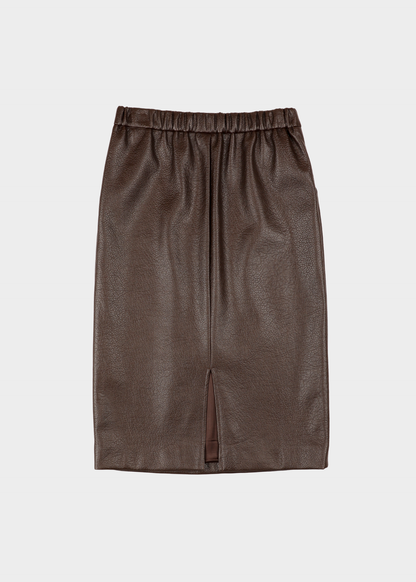NOTED ANTWERP - DULA SKIRT F.LEATHER BROWN