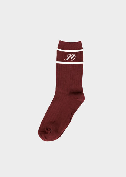 SOCKS LOGO BURGUNDY