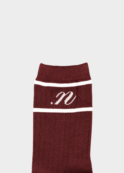 SOCKS LOGO BURGUNDY