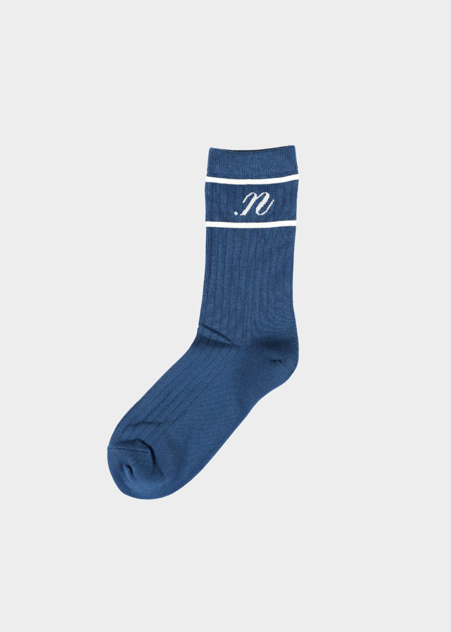 NOTED ANTWERP - SOCKS LOGO DENIM BLUE