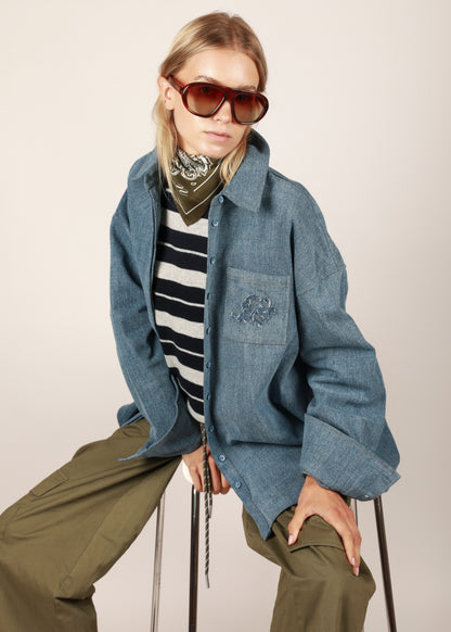 NOTED ANTWERP - CELI SHIRT DENIM BLUE