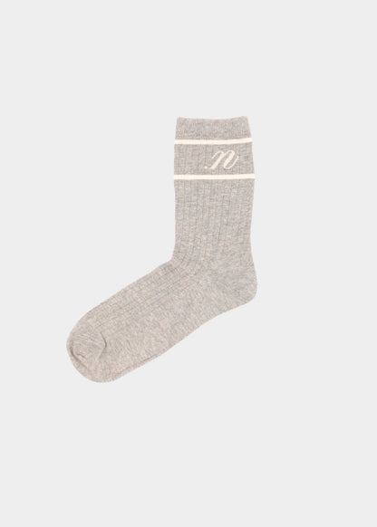 NOTED ANTWERP - SOCKS LOGO GREY