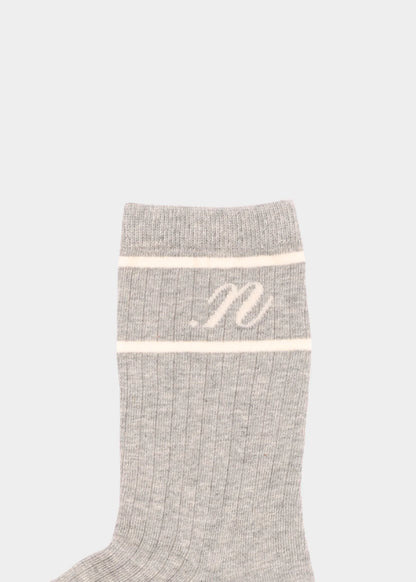 NOTED ANTWERP - SOCKS LOGO GREY