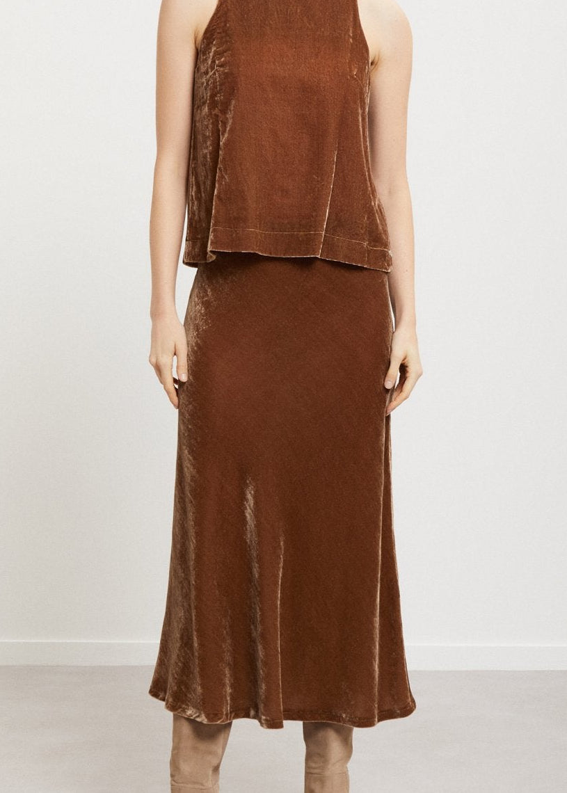 SKIRT VELVET CAMEL