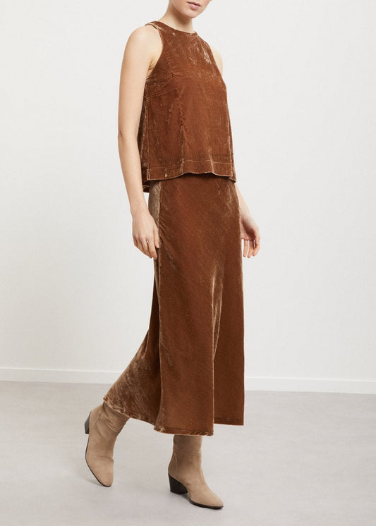 SKIRT VELVET CAMEL
