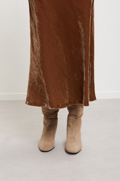 SKIRT VELVET CAMEL