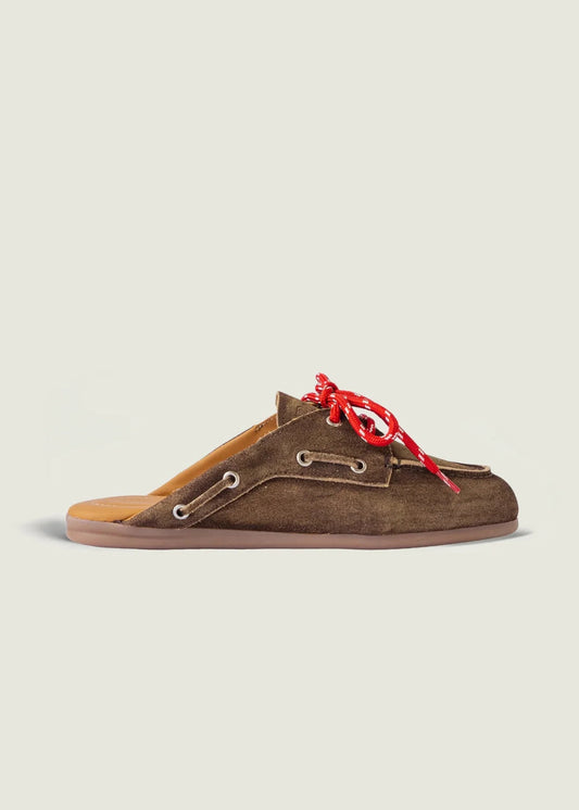 POSA - BOAT LOAFER MULE SUEDE DR.BROWN