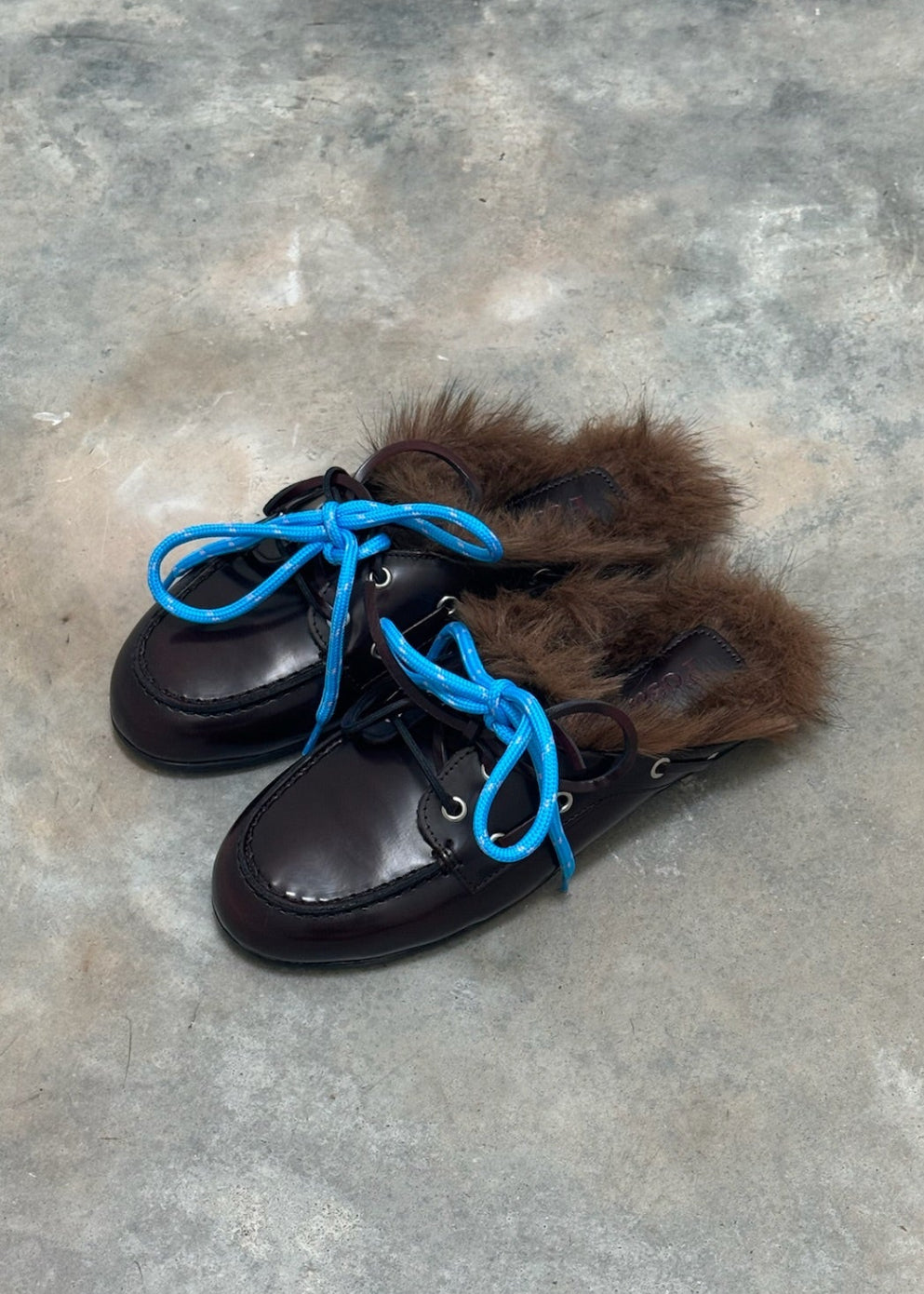 POSA - LOAFER MULE FUR BURGUNDY