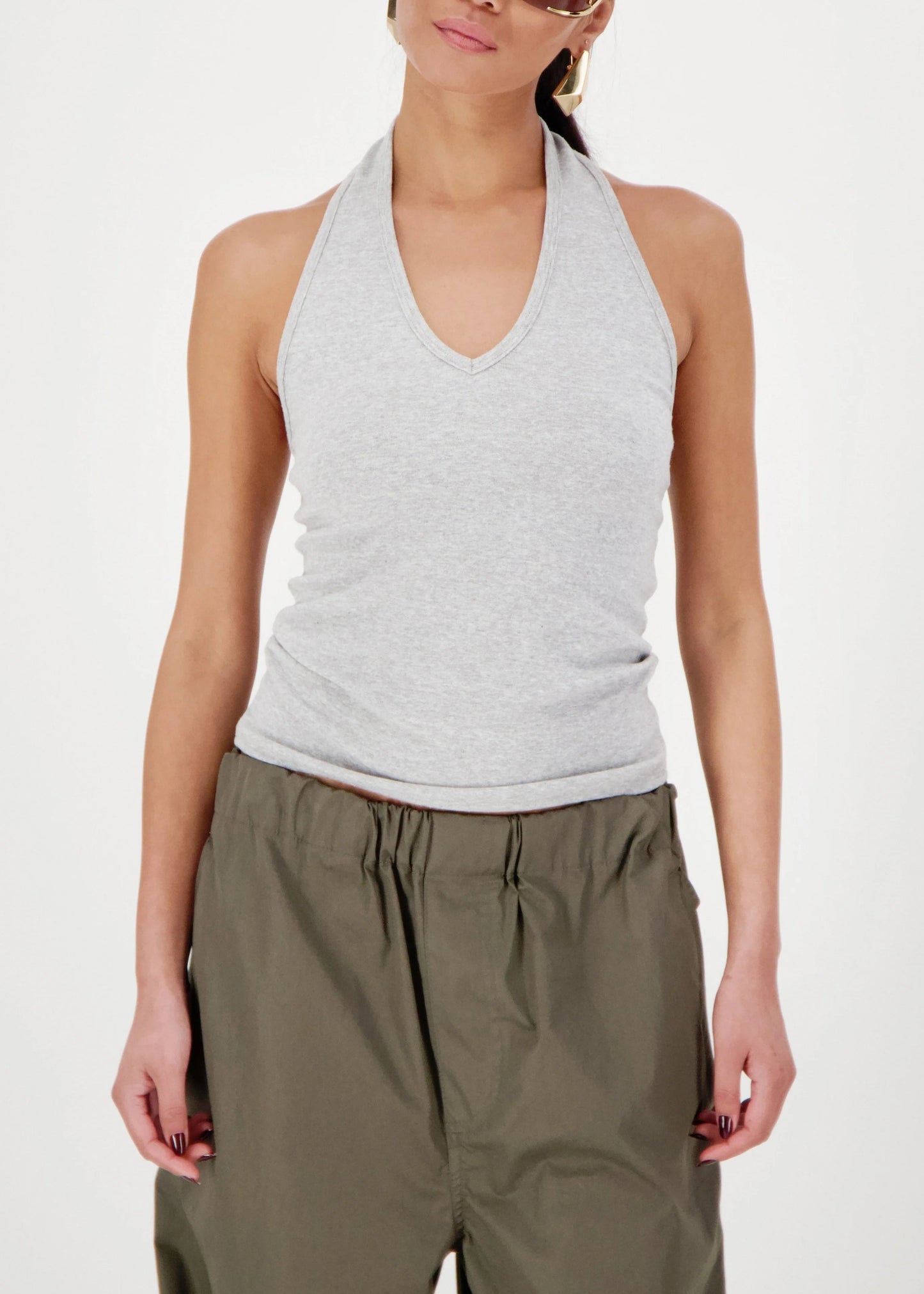 IVEY TOP HALTER GREY