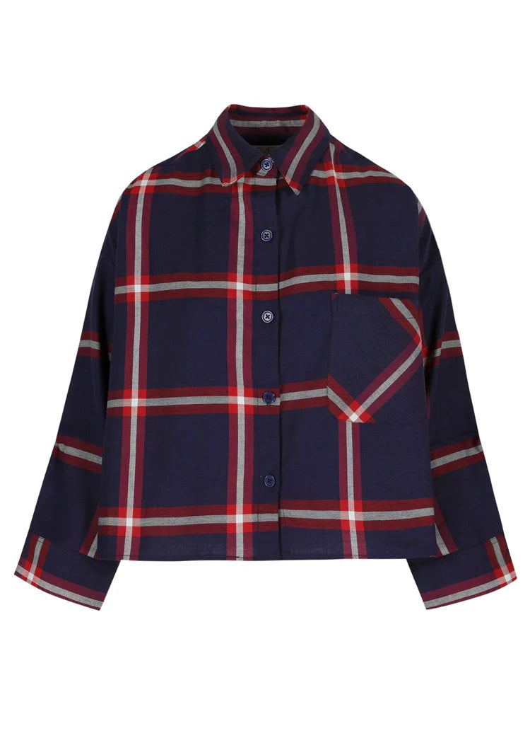 NIKKI SHIRT INDIGO /RED