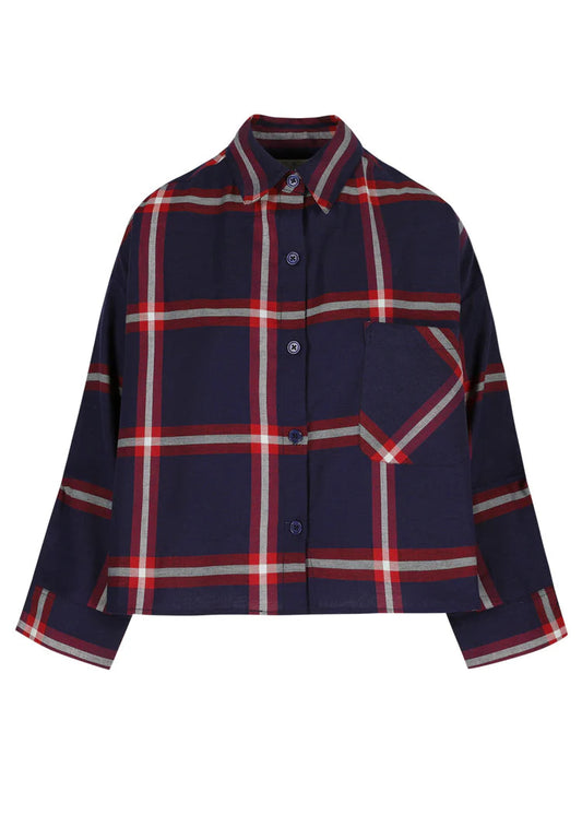 NIKKI SHIRT INDIGO /RED