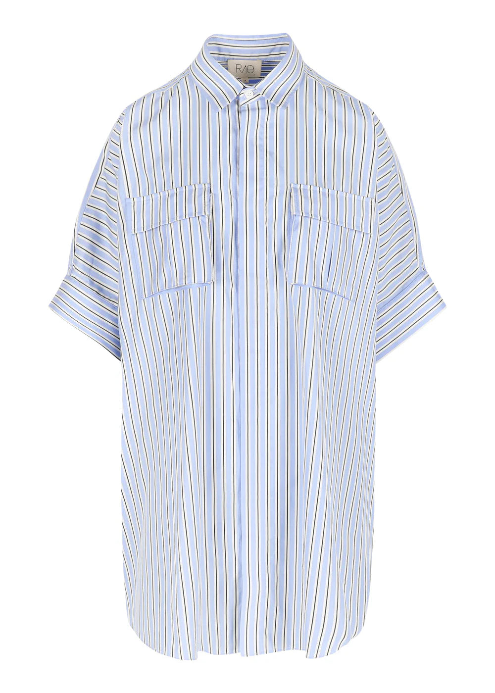 STOCKHOLM SHIRT LONG BLACK/BLUE