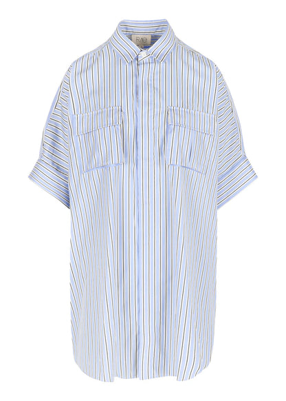 STOCKHOLM SHIRT LONG BLACK/BLUE