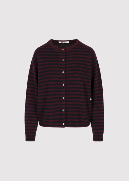 ALIXE CARDIGAN RDC STRIPE BURGUNDY