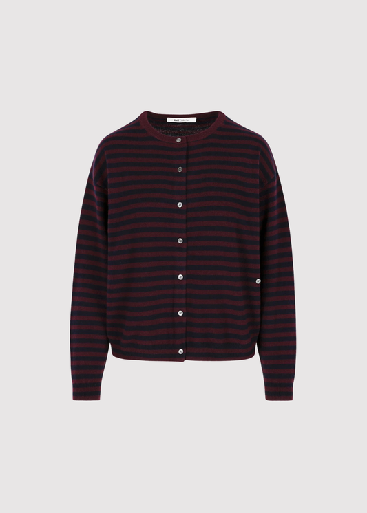 ALIXE CARDIGAN RDC STRIPE BURGUNDY