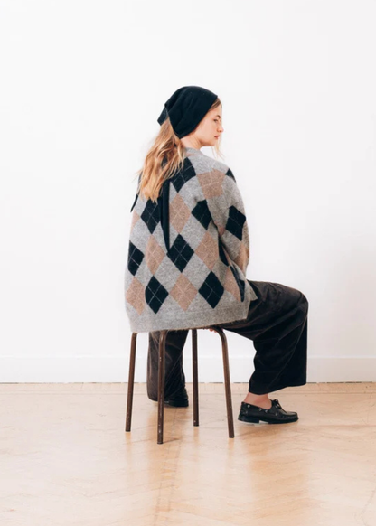 ROY CARDIGAN OVERSIZED V GREY