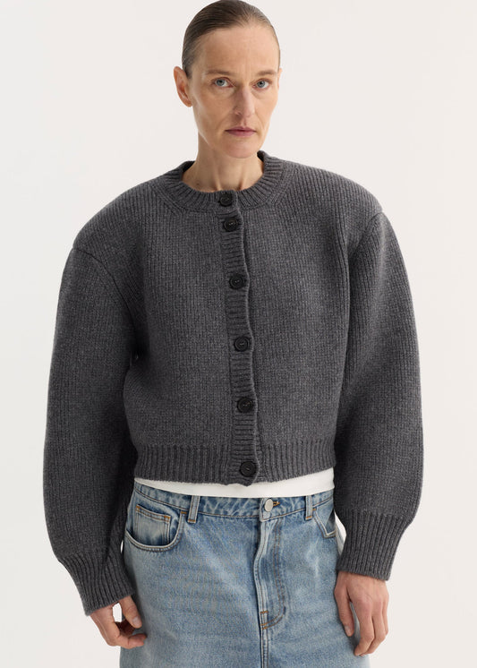 ROHE - CARDIGAN RDC GREY MELANGE