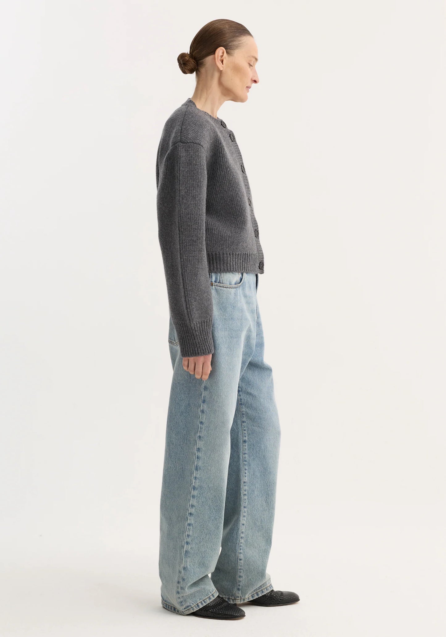 ROHE - CARDIGAN RDC GREY MELANGE