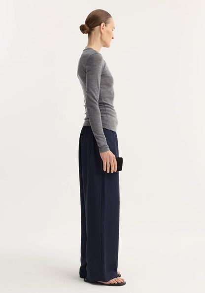 ROHE - WOOL LONGSLEEVE GREY MELANGE