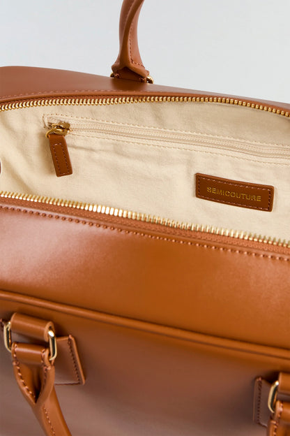 SEMICOUTURE - Satchel bag cacao inside