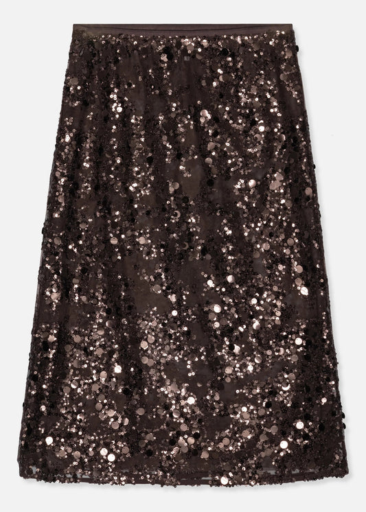 BAUM UND PFERDGARTEN - SHANIA SKIRT PAILLET BROWN