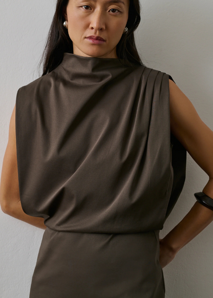 GEMMA DRESS MARRON/TAUPE