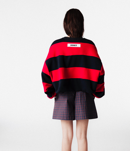 DEREK SWEATER RED/NAVY