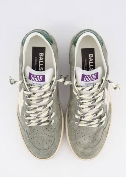 GOLDEN GOOSE -BALL STAR SUEDE GREEN