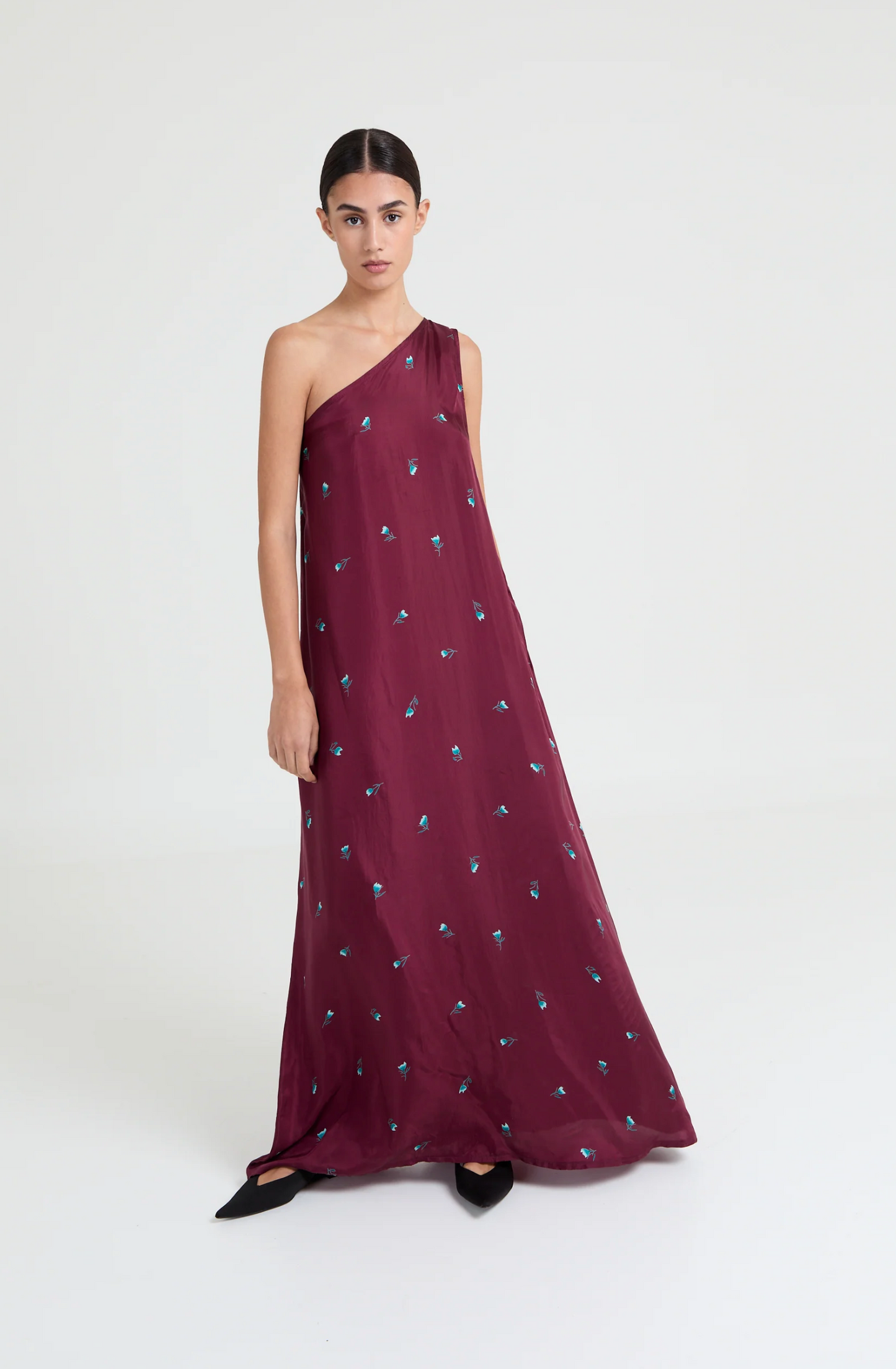 BIBI DRESS ONE SHOULDER FLOWER