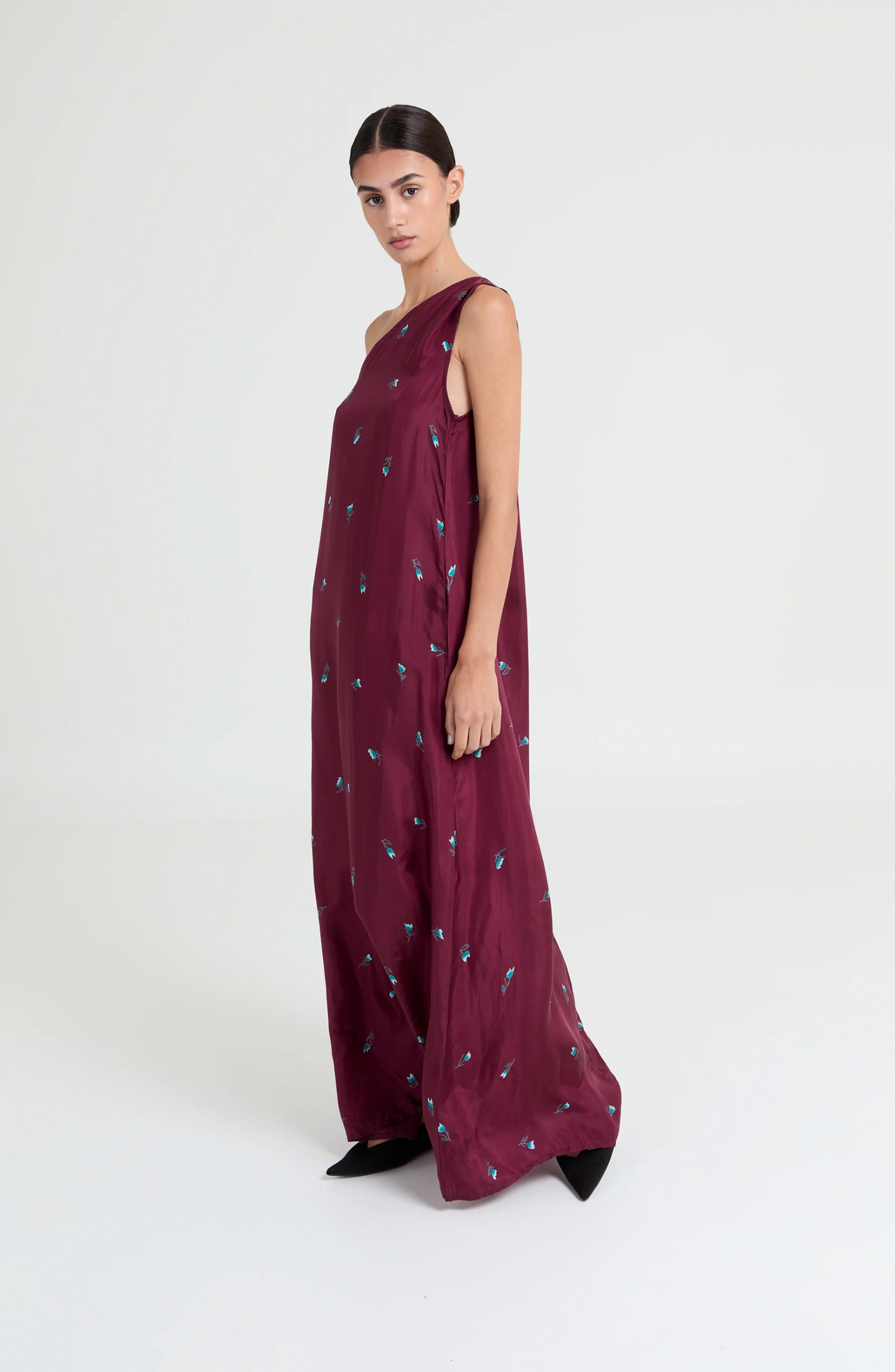 BIBI DRESS ONE SHOULDER FLOWER