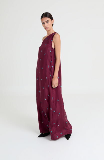 BIBI DRESS ONE SHOULDER FLOWER