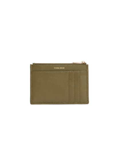VANESSA BRUNO - PORTE MONNAIE BRAIDED KHAKI