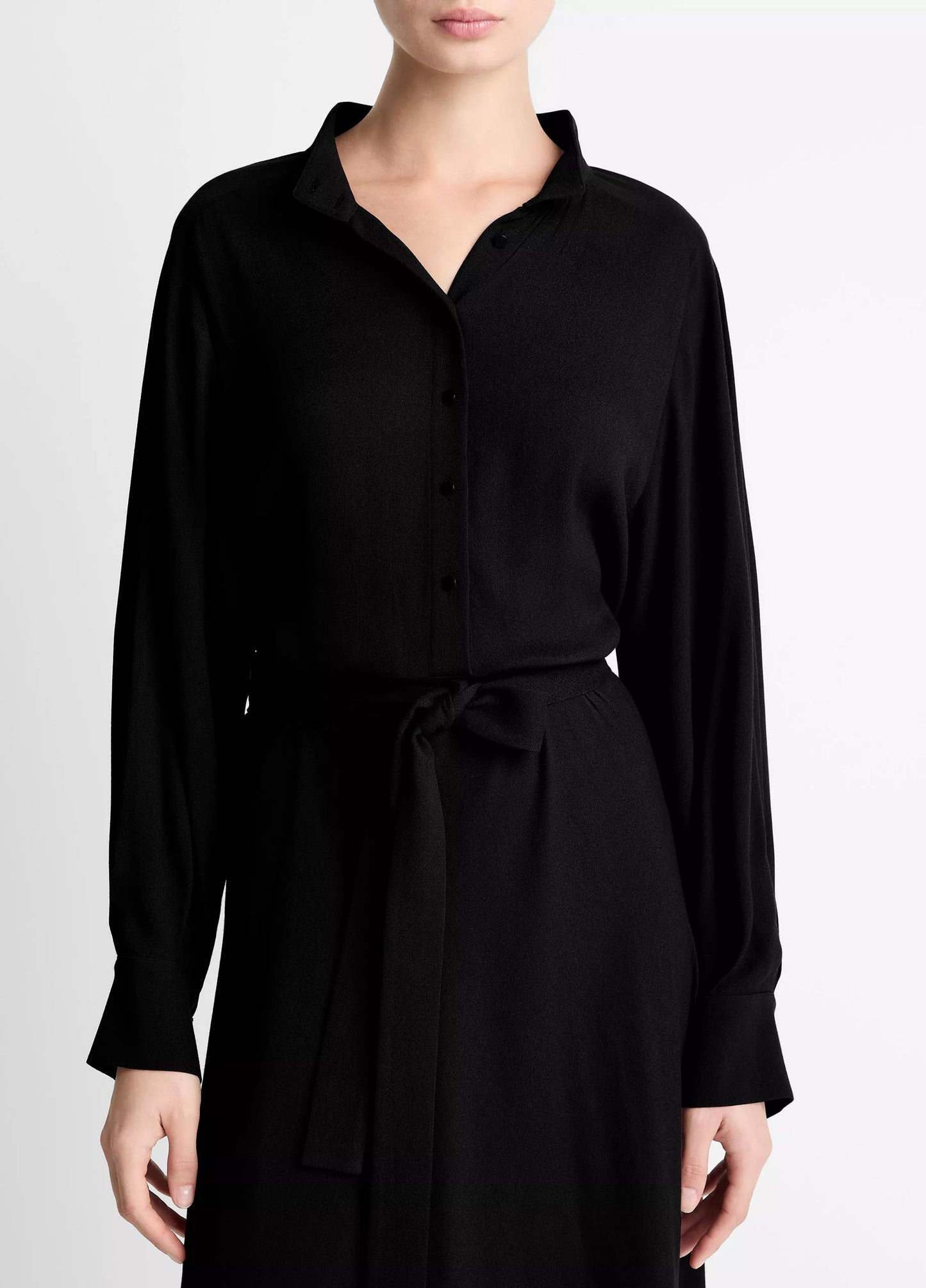 VINCE - CREPE DRESS CHEMISE BLACK