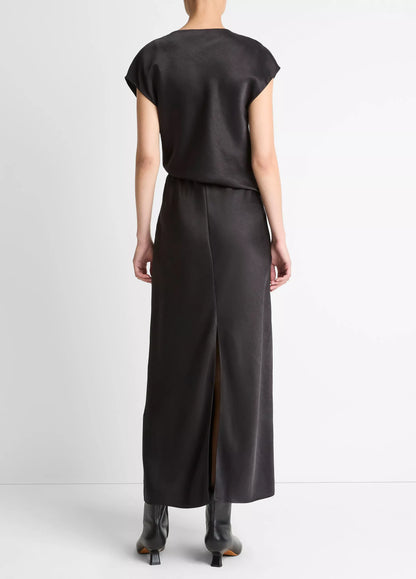 DRESS SM DRAPED BLACK