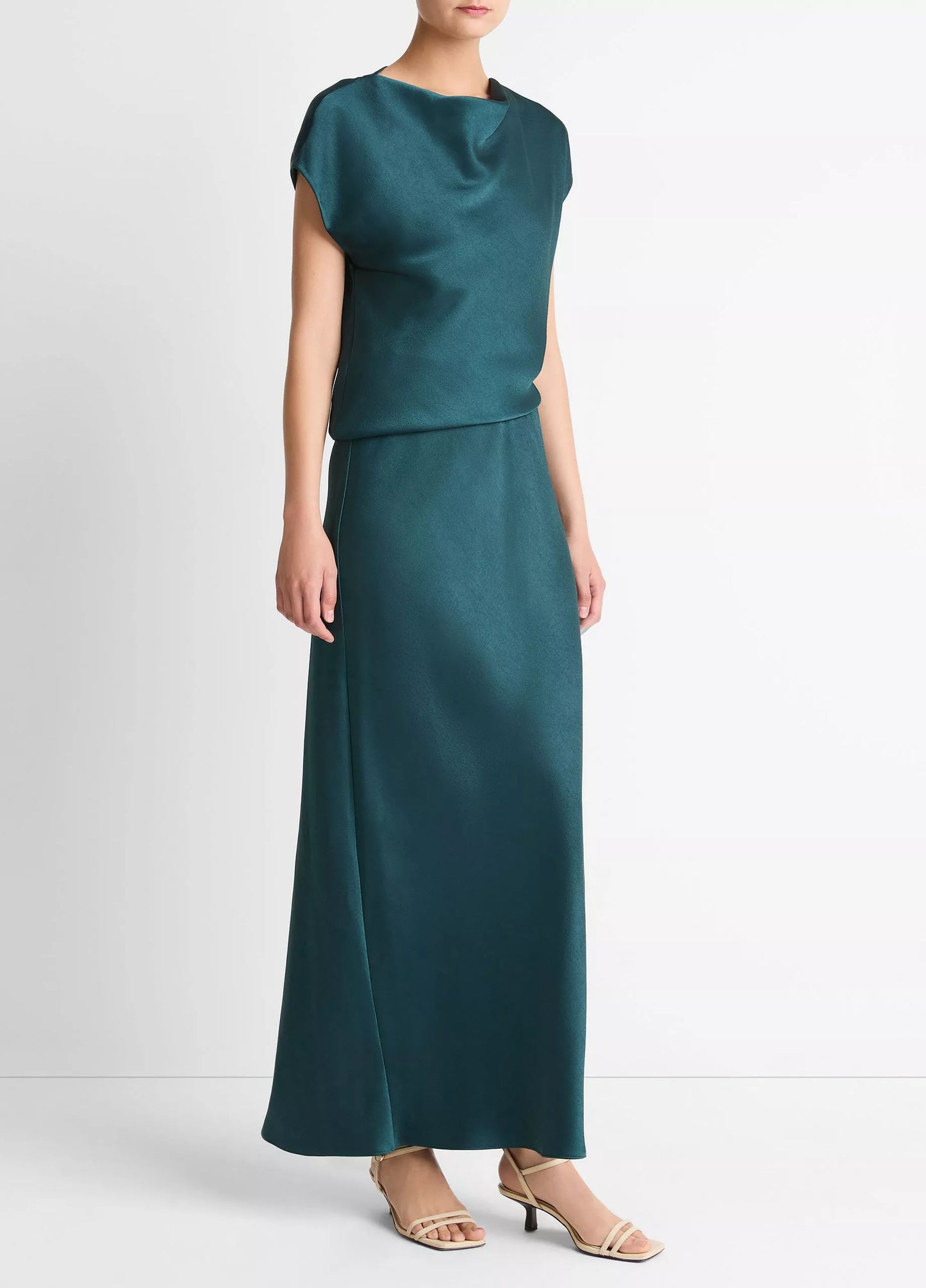 DRESS SM DRAPED GREEN