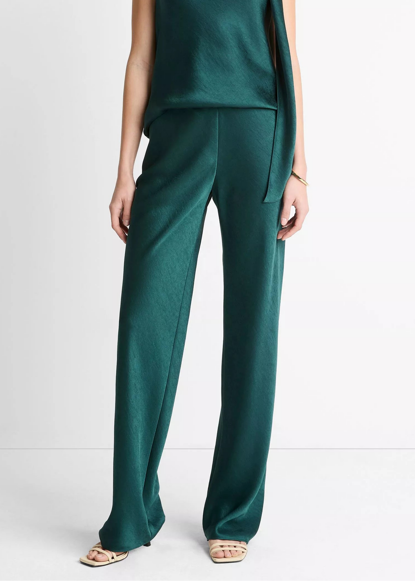 PANTS FLUID SATIN GREEN