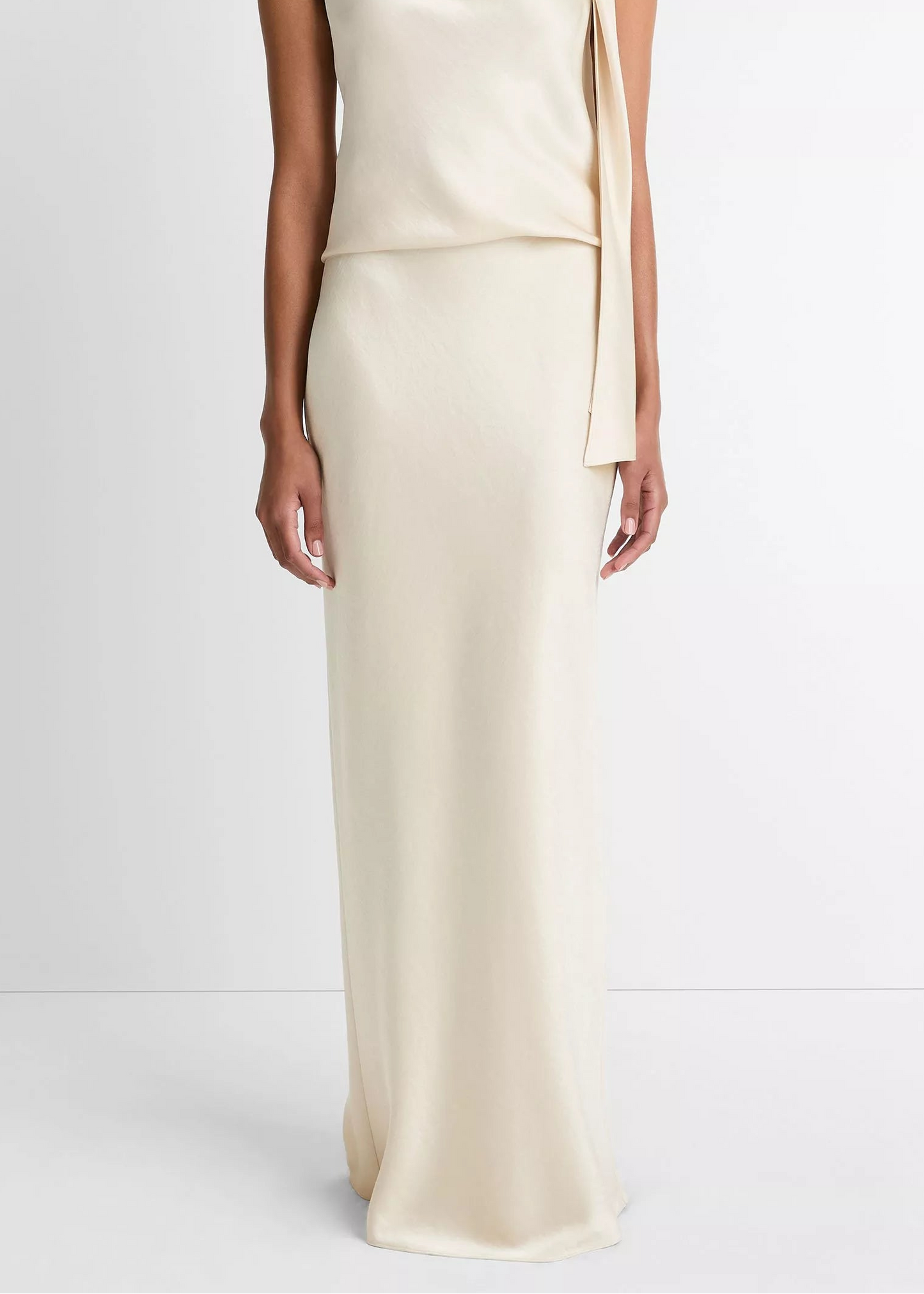 SKIRT FLUID SATIN CREAM