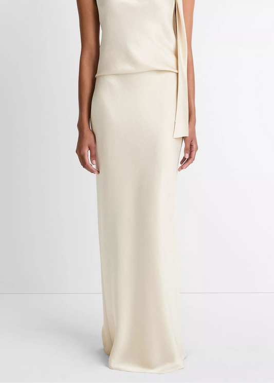 SKIRT FLUID SATIN CREAM