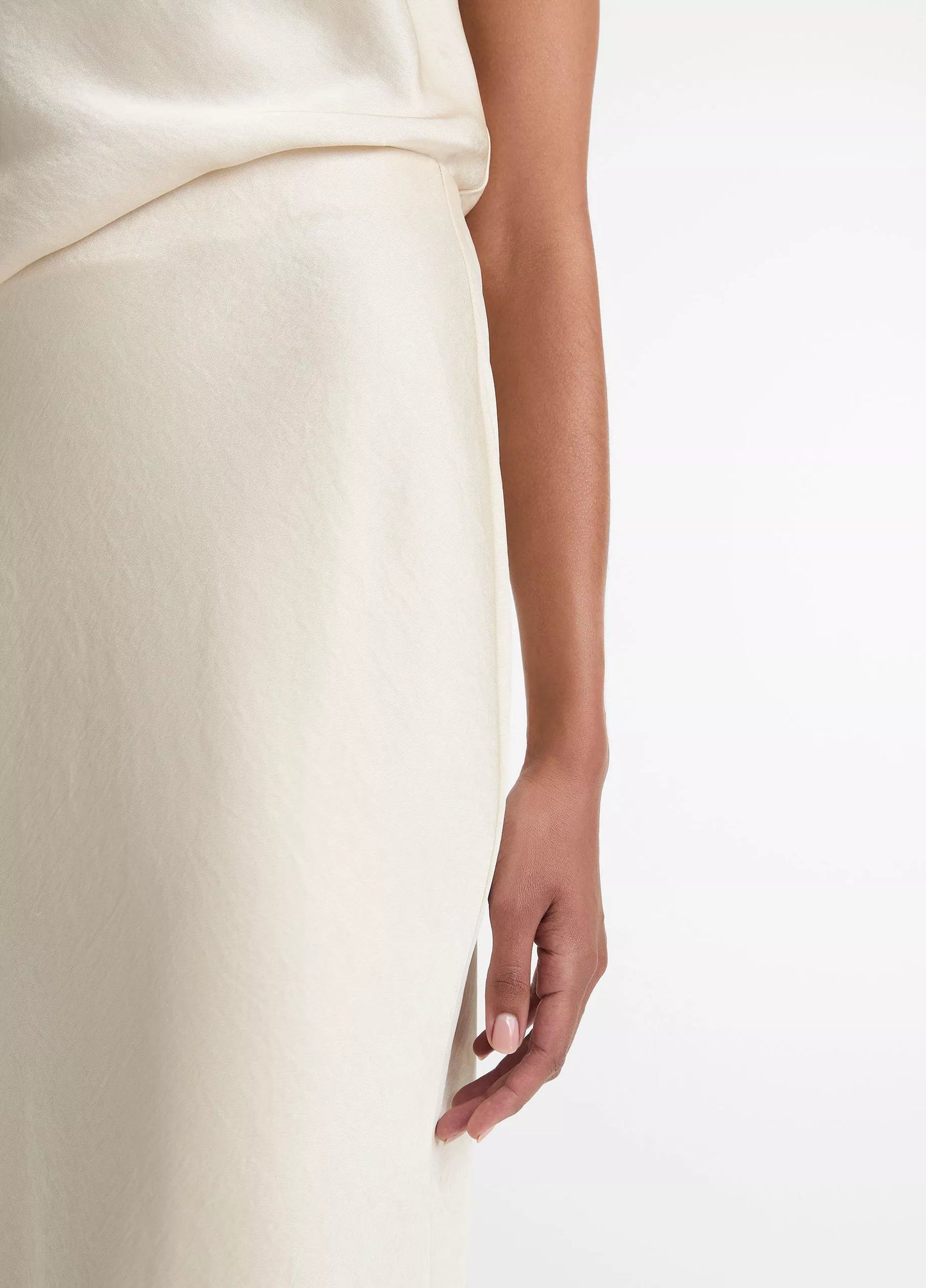 SKIRT FLUID SATIN CREAM