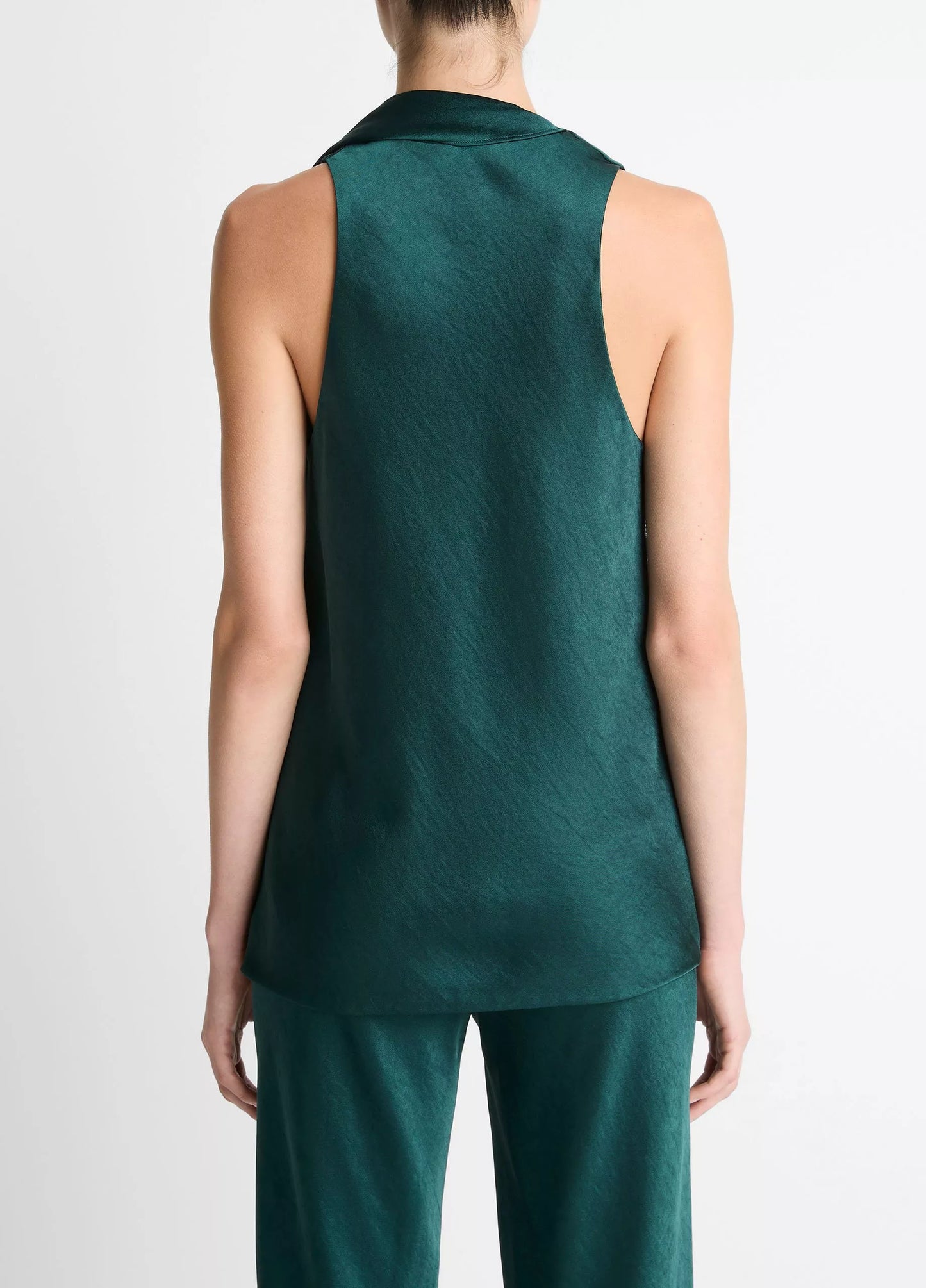 TOP SCARF SATIN GREEN