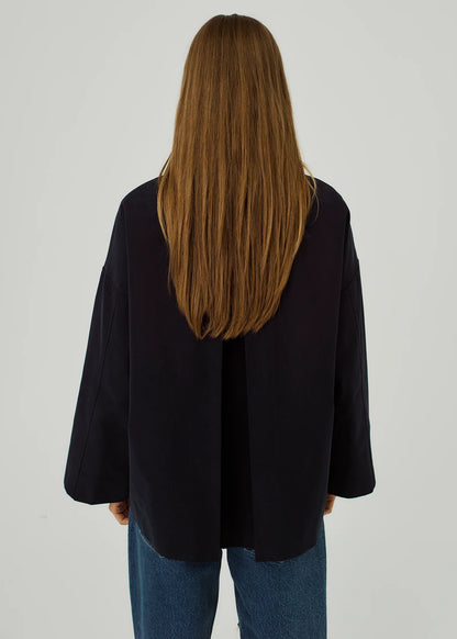 NORR - Vana short trench dark navy back